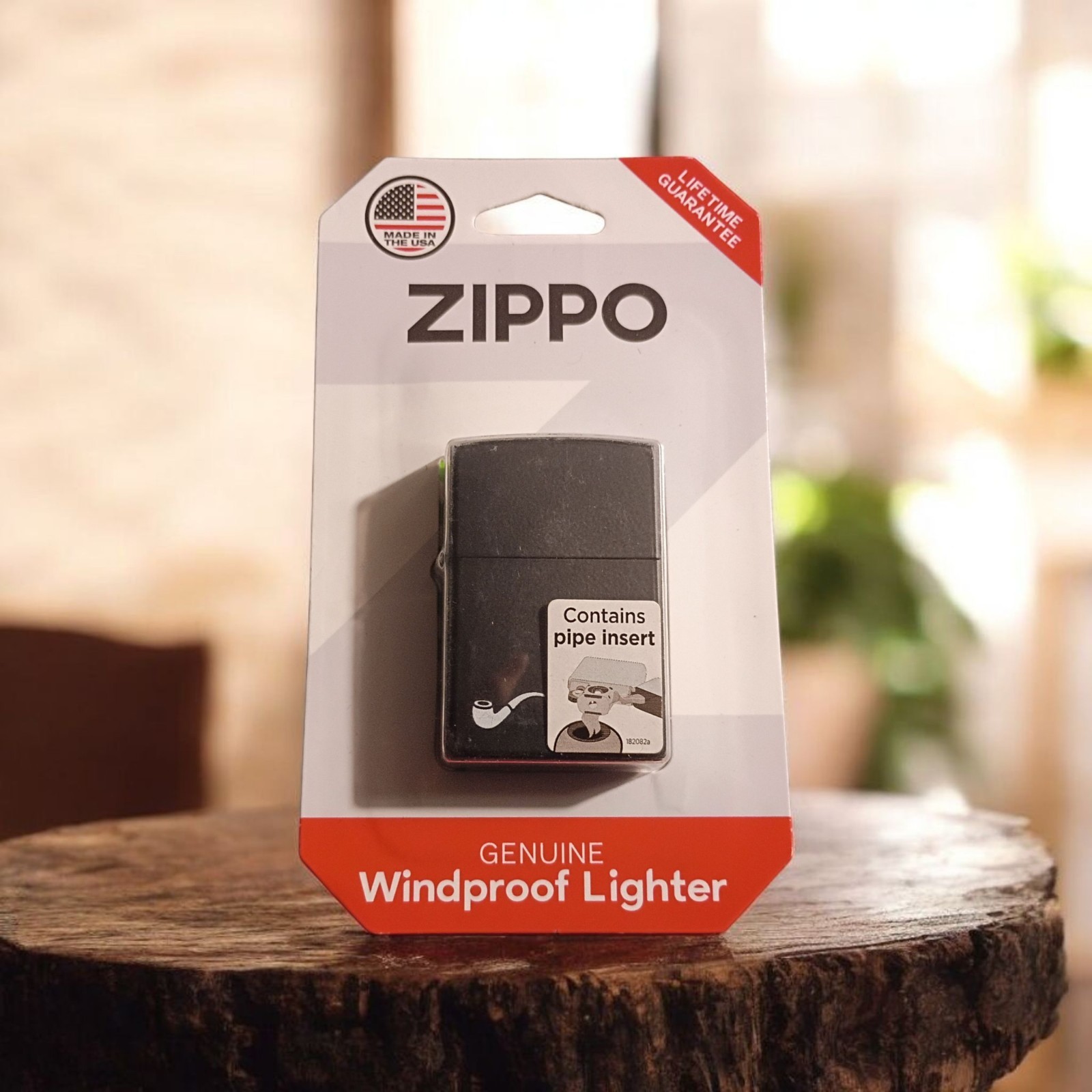 Zippo 218PL,  Pipe Lighter, Classic Black Matte Finish Light