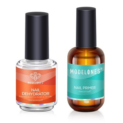 modelones 15 ml Nail Dehydrator and Primer, Acid Free Base Coat Natural Prep ...