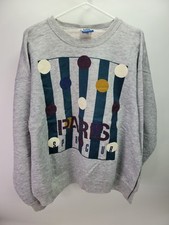 Vintage Paris Sporting Club Sweatshirt Sz XL Lee Heavyweight 90s Polka Dots