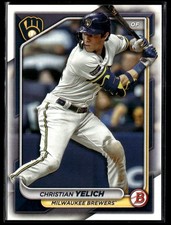 2024 Bowman Green Pattern Base Christian Yelich Milwaukee Brewers #34