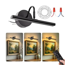 Hardwired Picture Light 12" LED Wall Art Light with Remote, 3CCT Dimmable Pic...