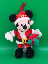2002 Disney Store Santa Mickey Mouse Plush Christmas Ornament