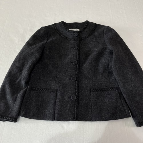 Gene Roye Vtg. Charcoal Lined Wool Women’s Skirted 2 Piece Suit W/Skirt - Picture 2 of 8