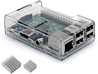Raspberry Pi 3B+ Case - Transparent with Heatsink - Access to All Ports