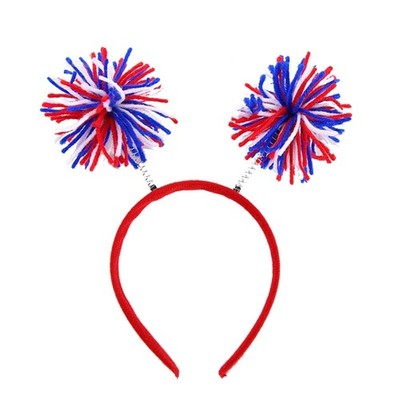 Wig Headband Independence Day Party Carnival Patriotic Bobo Ball Head Buckle