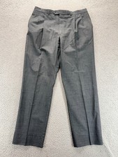 Berle Tailored Mens Pleated Front Straight Leg Trouser Dress Pants Gray Size 37
