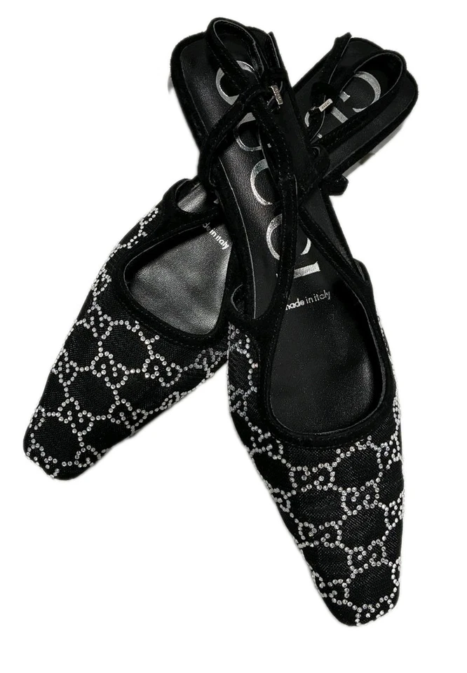 Gucci Sandal, Crystal GG Monogram Demi Mesh Slingback. (CH) - Image 1 of 4