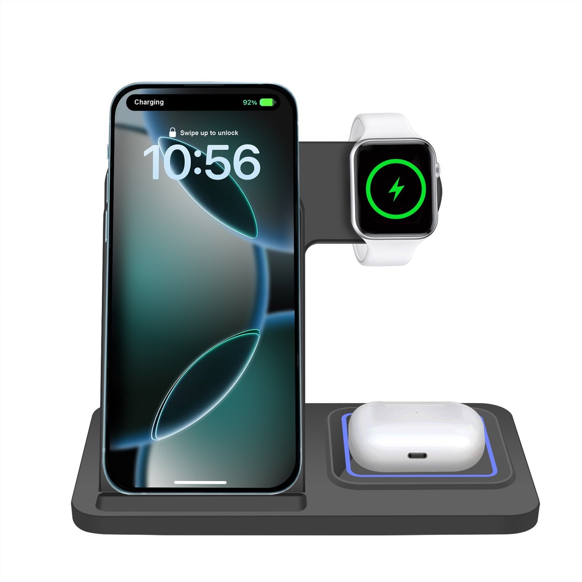 15W 3In1 Wireless Charger Station For Apple Watch Air Pods iPhone