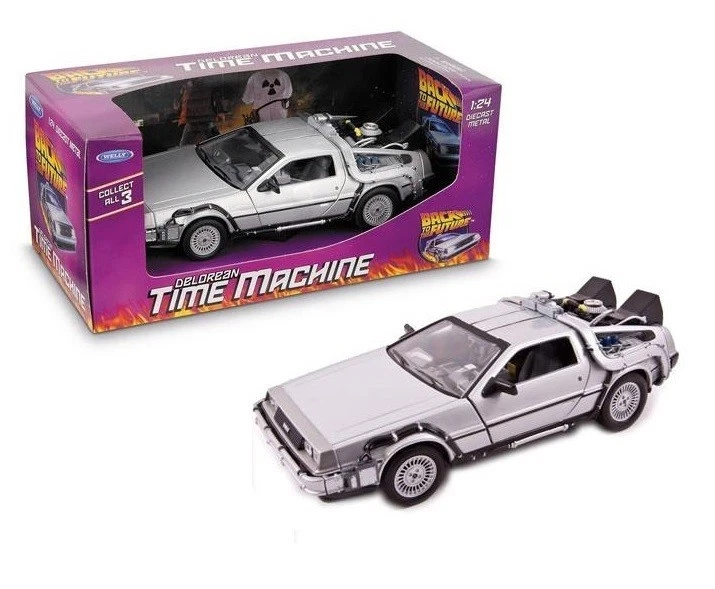 DeLorean Retour vers le Futur 1 - 1/24 Welly Diecast Voiture Miniature 22443W - Photo 1/4
