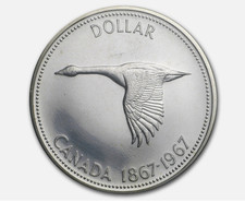 1967 Canada Silver Dollar Flying Goose BU/Prooflike - 0.6ozt