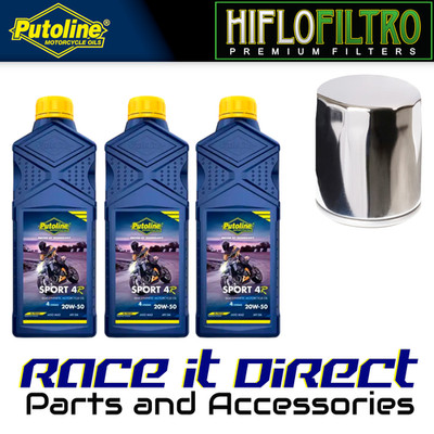 Öl & Filter Kit für Harley FXSTS Springer Softail 1987-1999 Chrom Puto Hiflo