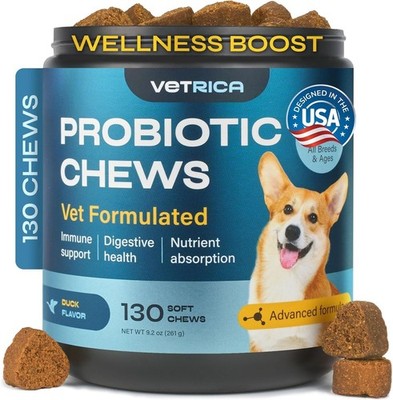 Probiotics for Dogs Digestive Chews for Gut, Immune & Dental Health Soft Treats