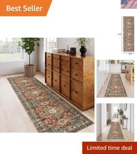 Elegant 2.5x8 Non-Slip Oriental Hallway Runner Rug - Machine Washable Luxury