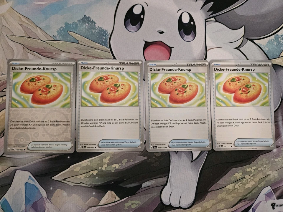 4x Dicke-Freunde-Knursp 101/131 PRE Played Deutsch Playset 144/162 TEF NM