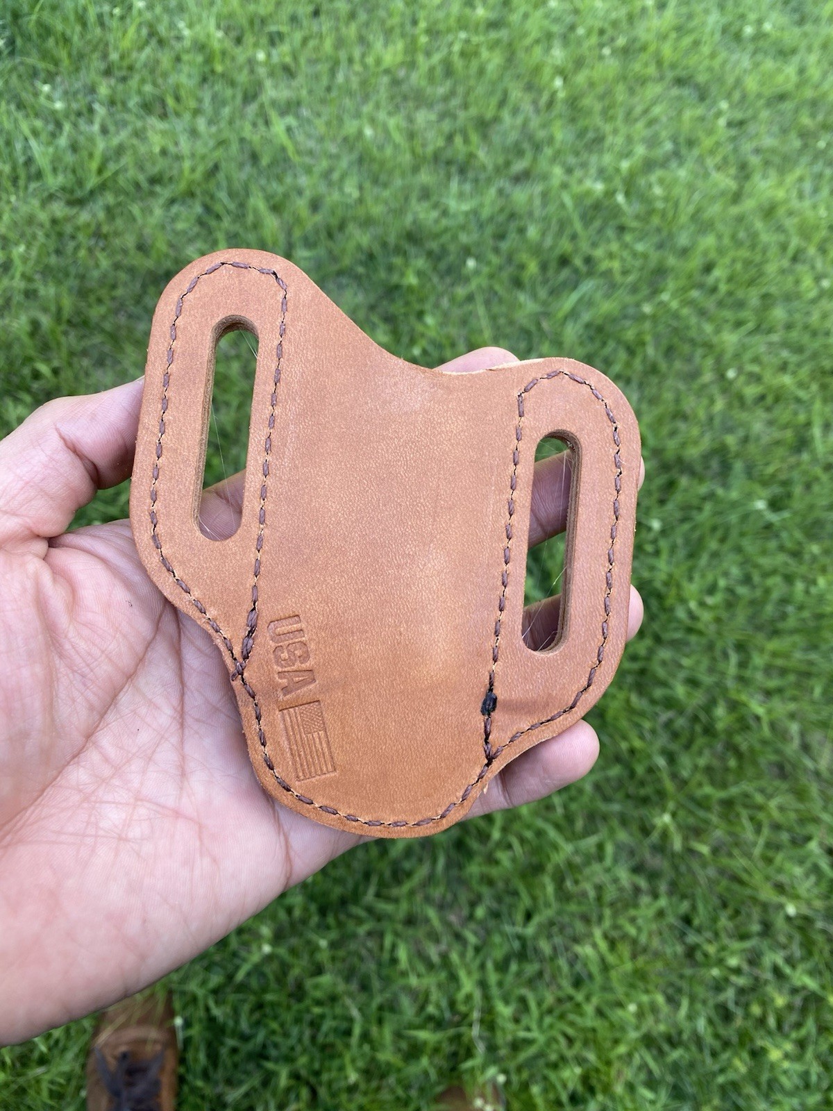 Genuine Leather Folding Knife Sheath Heavy Duty EDC Made In USA Deer Gift Hunt