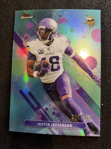 Justin Jefferson 2025 Topps Finest Football #90 Common Sky Blue Refractor /325
