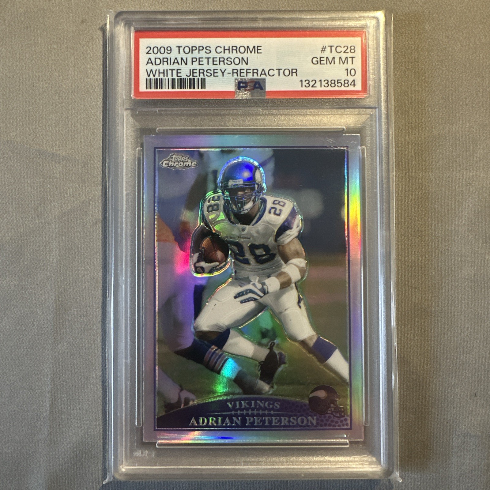 2009 Topps Chrome #TC28 Adrian Peterson Refractor PSA 10 Pop 9 NFL MIN Vikings