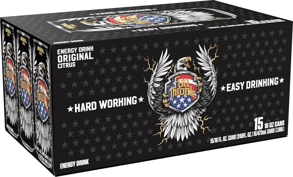 Full Throttle Citrus: Hard-Working Energy Drink. 16 Fl oz (Pack of 15)