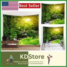 Forest Creek Landscape Tapestry – Vibrant Nature Wall Art for Living & Bedroom