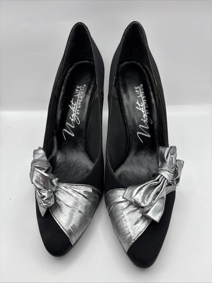 De Colección Night Life by LIFESTRIDE Celebration Negro Tacón Medio Zapatos Arco Foto 4 de 4