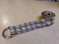 J Crew 100 Silk Women  s Belt NEW SZ S/M Geometric