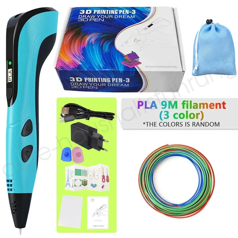ZYF 🔥Juego de bolígrafos 3D hágalo usted mismo para niños bolígrafos de impresión 3D 3 colores 9 m PLA filamento pluma de impresión 3D