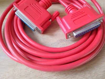 Neues NULL MODEM RS232 25 P SUB-D 2x weiblich female rot Schubladenfund      K21