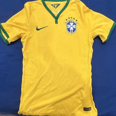2014 Brazil Neymar Jr #10 Nike Player Issue Home Jersey Small 575276-703
