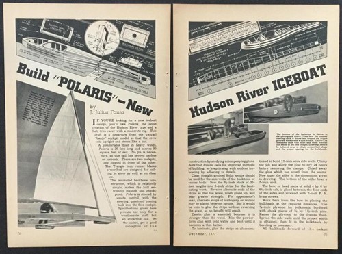 20’ Hudson River Iceboat 1937 HowTo Build PLANS Polaris Tri-blade