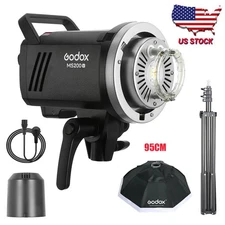 Godox MS200V Compact Photography Studio Strobe Flash + 95cm Softbox Stand Kit