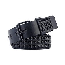Studded Belt Metal Punk Rock Rivet Bright Pyramid Studs Women Men Waist Strap