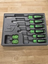 Snap-on Instinct Soft Grip Screwdriver Set Green Sgdx80bg 8 Piece