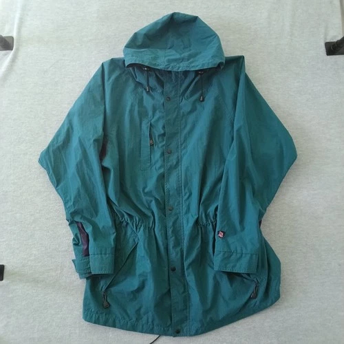 Vintage JanSport Teal Purple Colorblock Nylon Hooded Windbreaker Mens XL - product listing photo