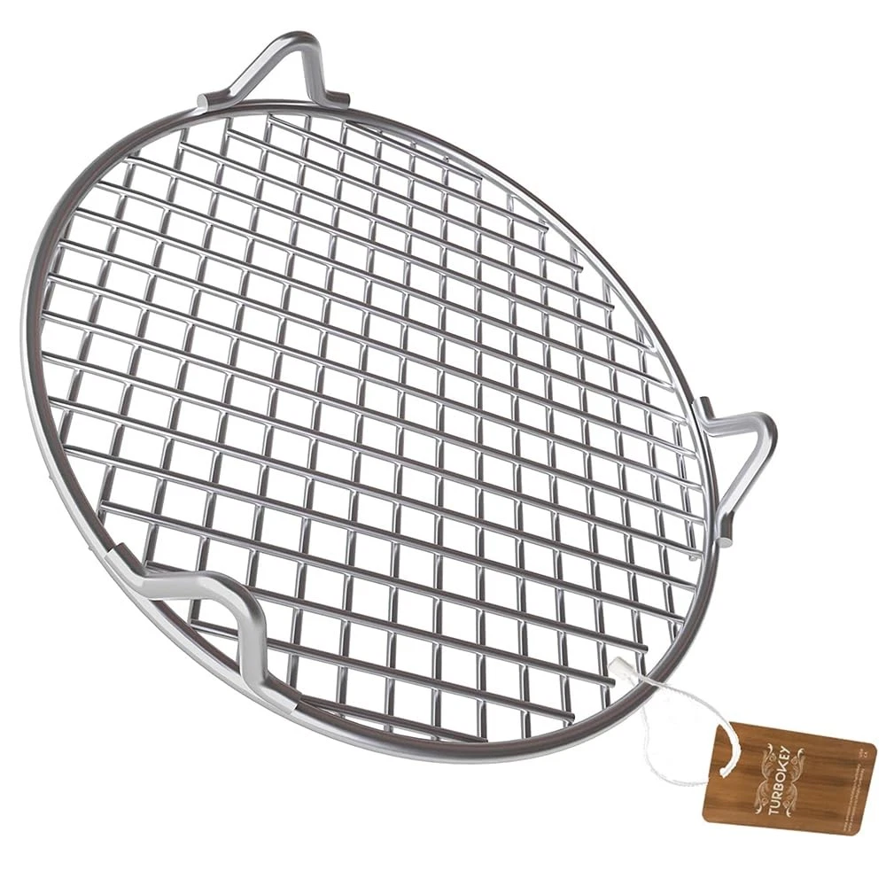 Round Barbecue Wire Rack with Legs Dia 9.5" Multi-Purpose Grill Cooling Rack ...