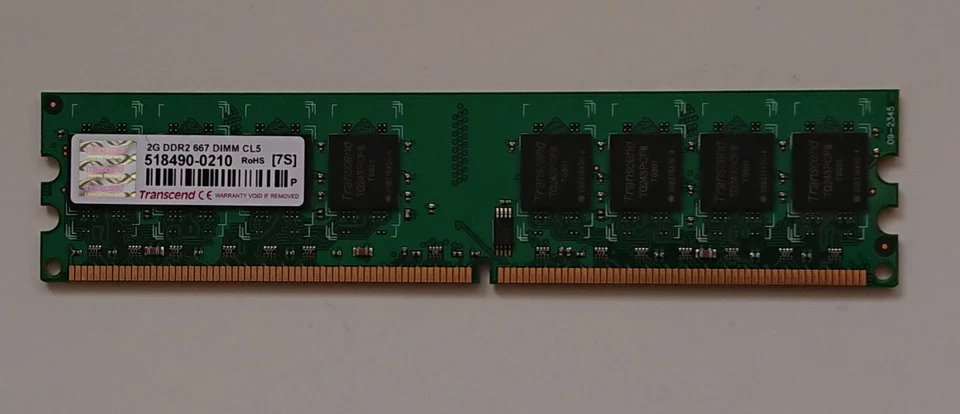 Vintage 2Gb Double Sided Transcend PC2 DDR2 667MHz Non-Parity DIMM Memory - 19 - Image 2 of 4