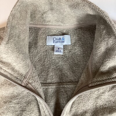 Pull Polaire Femme Croft & Barrow – Gris – Taille M – 1/4 Zip – Occasion