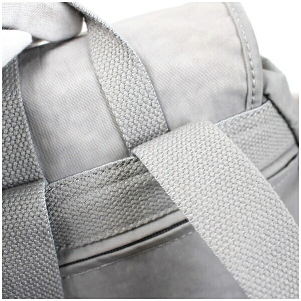 Authentic Kipling Rucksack Nylon Light Gray Used … - image 6