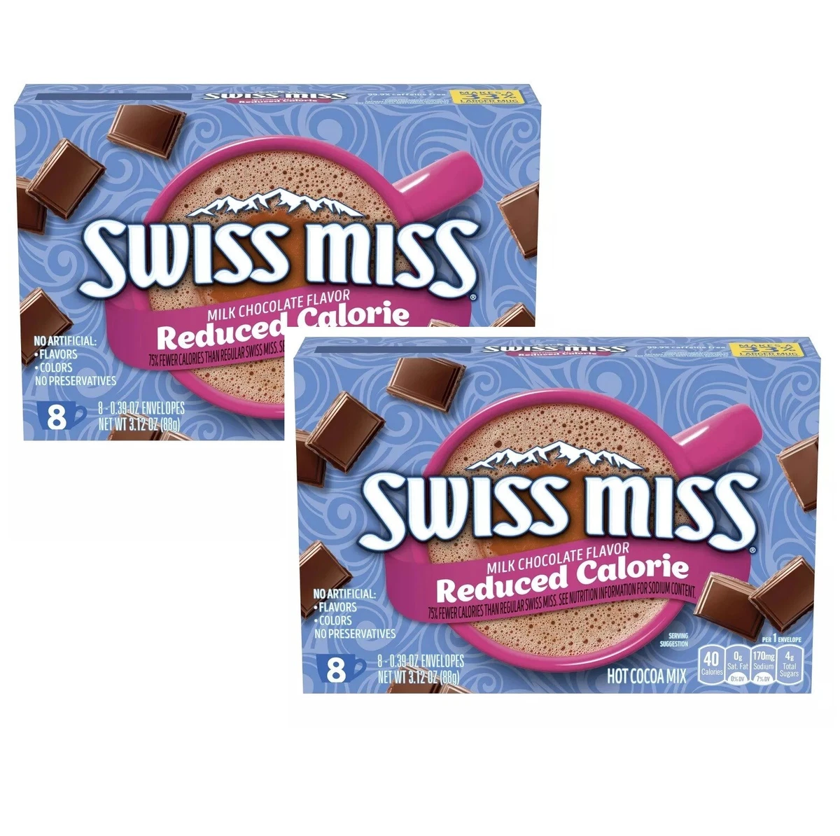 Swiss Miss REDUCED CALORIE Milk Chocolate Hot Cocoa 3.12 Oz 8