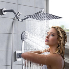 10" Rainfall Shower Head  Handheld Combo, 5 Modes, 9.8" Extension Arm, Chrome