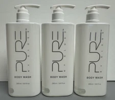 3 PACK PURE Gloss Body Wash Intense Clean Lemon Infusion 9.6oz Pump Bottle Lot
