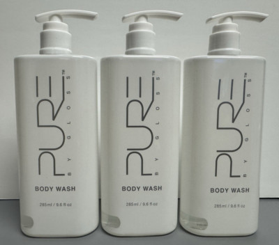 3 PACK PURE Gloss Body Wash Intense Clean Lemon Infusion 9.6oz Pump Bottle Lot