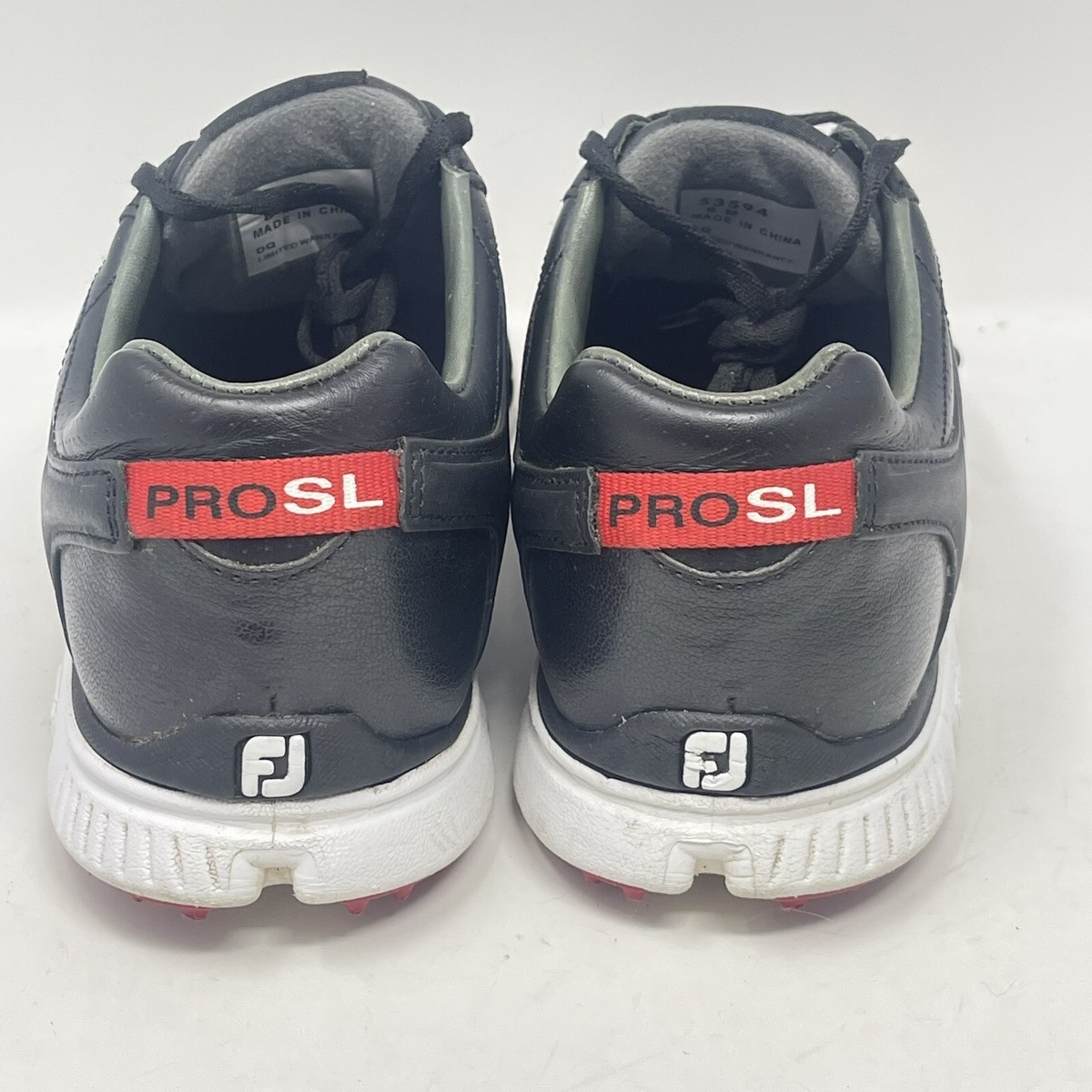 FootJoy Pro SL Golf Shoes Mens 8 M Black Spikeless Turf Classic FJ