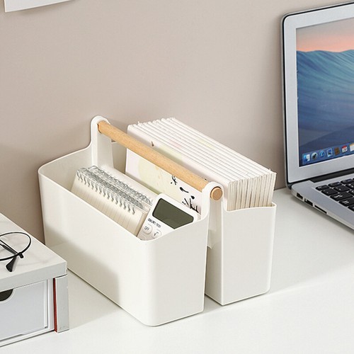 Stationery Pen Compartment Storage Box Wooden Handle Remote Control Storage Box - Bild 18 von 27