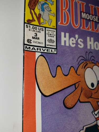 BULLWINKLE AND ROCKY #3 MARCH 1988 Marvel Comic Book - Tear on Back Cover - Picture 3 of 21