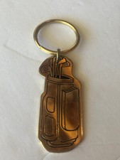 Gold Tone Golf Bag Keychain - 3.75 Length Incl Keychain F3