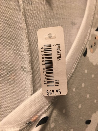 Neu mit Etikett * Altar’d State einteiliger Pyjama * langer Strick grau Punkte Schaf Lamm ** Größe: Small - Bild 5 von 8