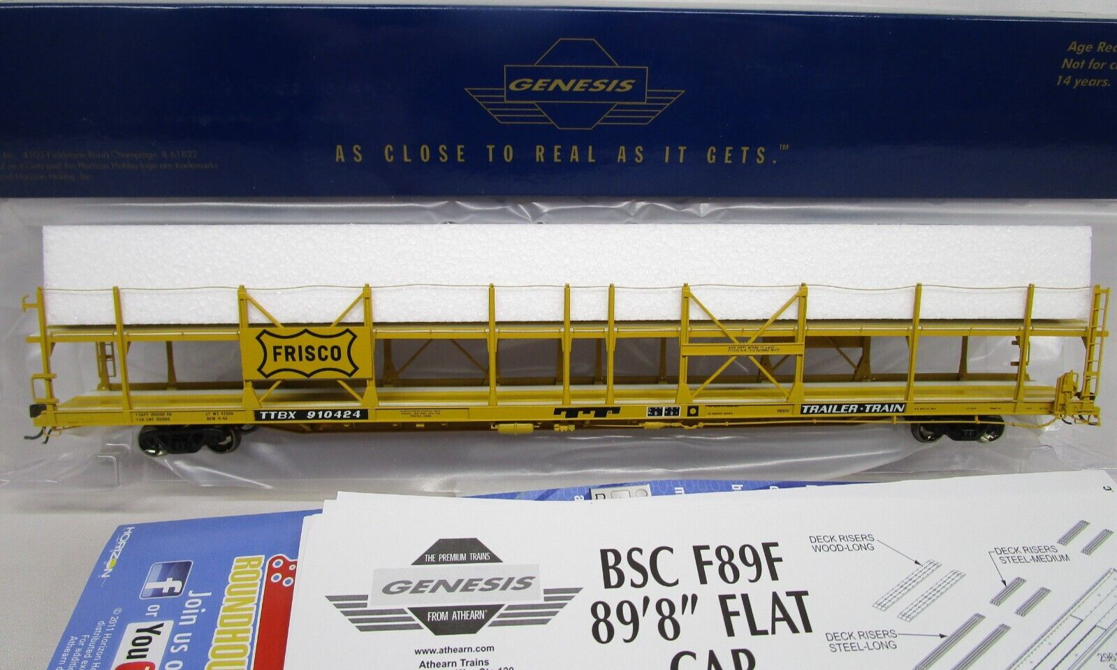Athearn Genesis HO Scale TTX Frisco F89 F Auto Rack Flat Car NOS | eBay