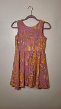 Tea Collection Girls Linen Blend Pink Dress Size 14