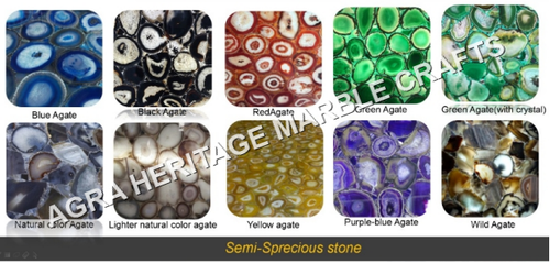 Random Agate Rubana With Gold Table Dining Top Living Room Decor E201 - Picture 6 of 8