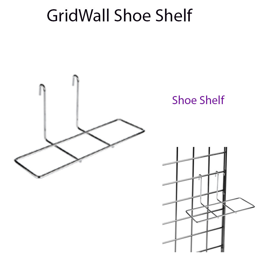 New SHOE SHELF FOR GRIDWALL PANEL IN CHROME BOX OF(50,100) eBay